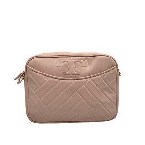 Tory Burch Blush Pink Leather Alexa Stitch Camera Crossbody Bag